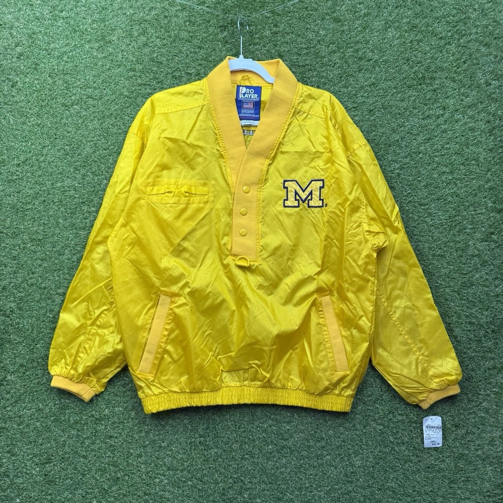 Vintage University of Michigan Wolverines Windbreaker Mens Small Pro Player NWT